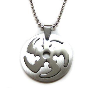 Ninja Star Metal Cut Out Design Necklace